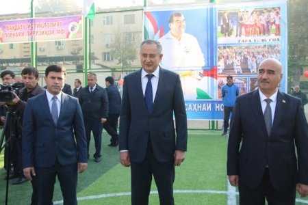 Открытие новой спортивной площадки в Кулябе с участием Председателя Хатлонской области